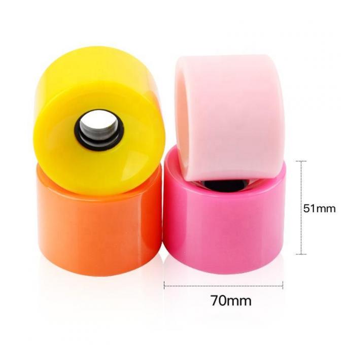 Multiple Color 70mm PU Skateboard Wheels High Durability Lightweight 1