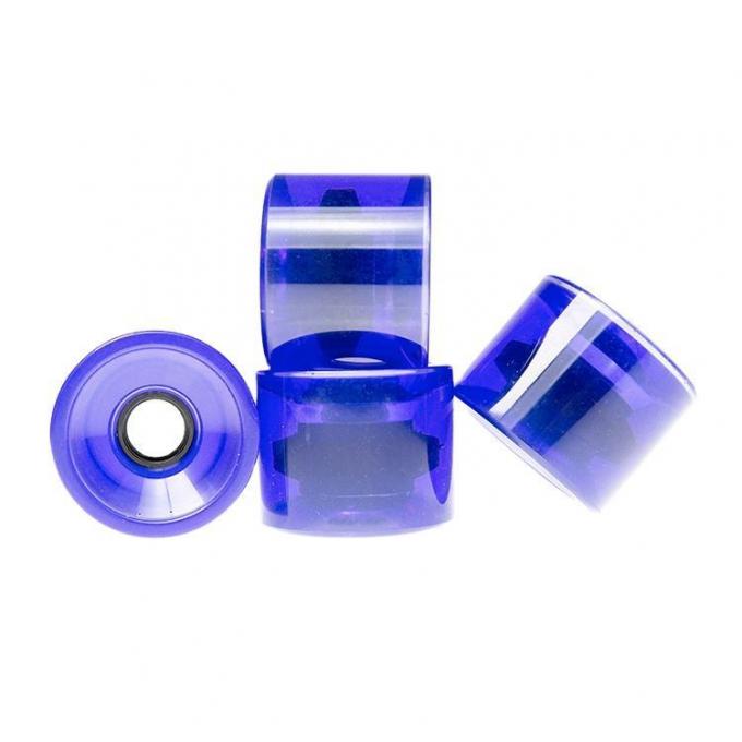 Blue Transparent PU Skateboard Wheels 75mm Longboard Wheels Antiwear  OEM 0