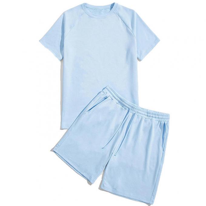 Customizable Pure Colour Oversize T Shirt And Shorts Mens Tracksuit Short Set 1