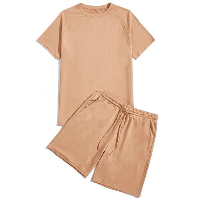 Customizable Pure Colour Oversize T Shirt And Shorts Mens Tracksuit Short Set 0