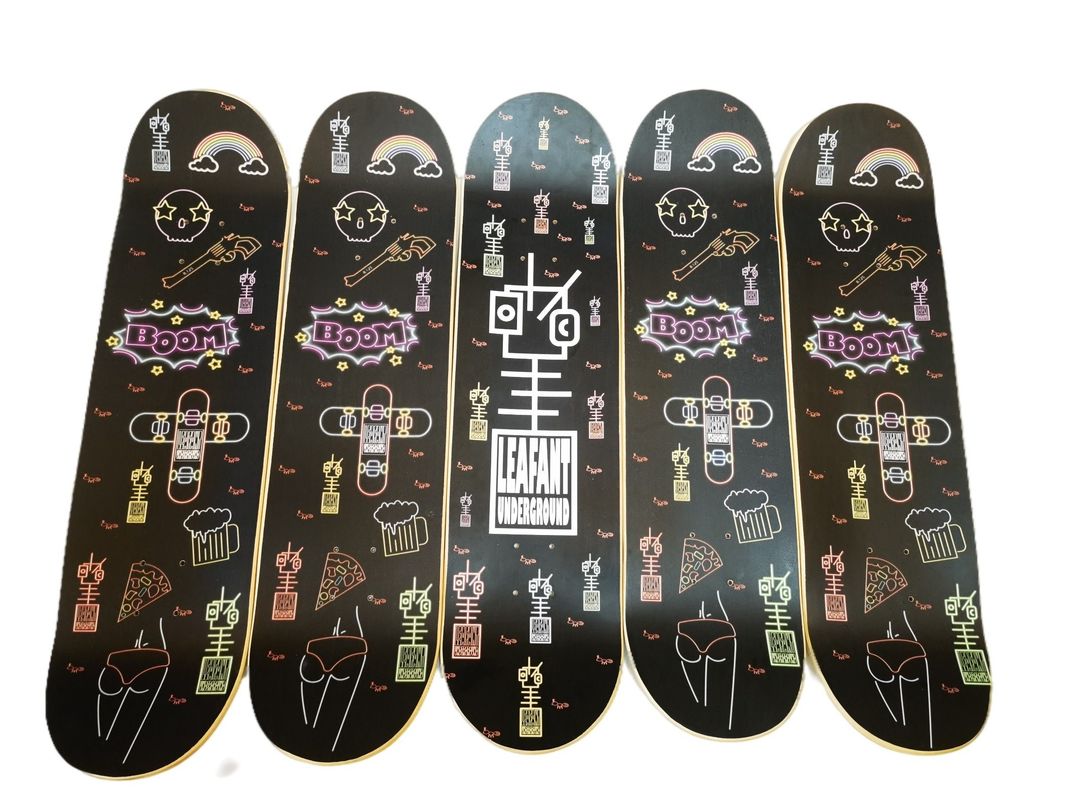 2024 Hot Sales Style 7 Ply Maple Custom Concave Double Kick Professional Long Board Skateboard